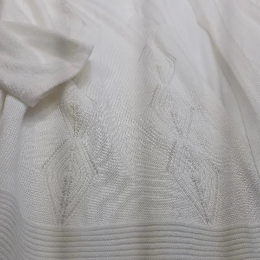 Women's Croft & Barrow White Cardigan Sweater Plus Size 3X - Picture 2 of 8